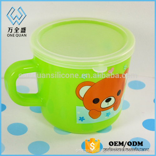 Toddler pink no spill baby cup with handle and straw